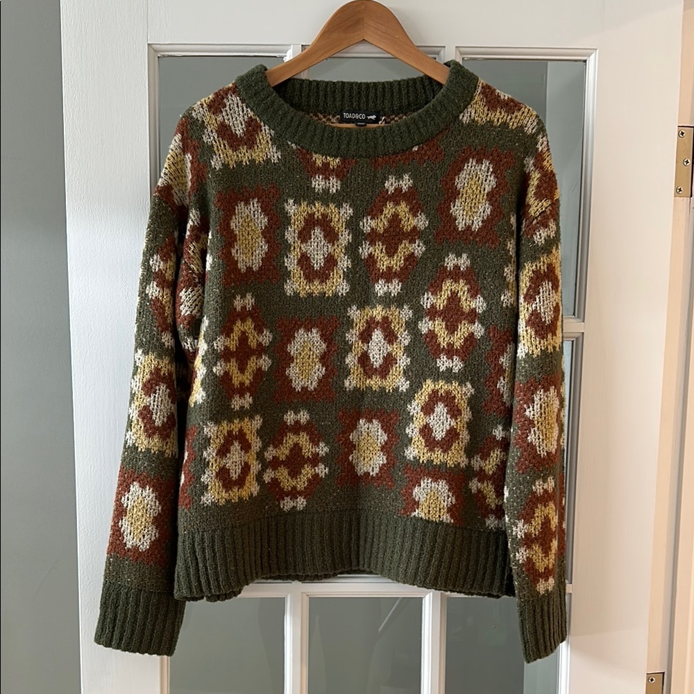 Toad&co Green Patterned Sweater NWT